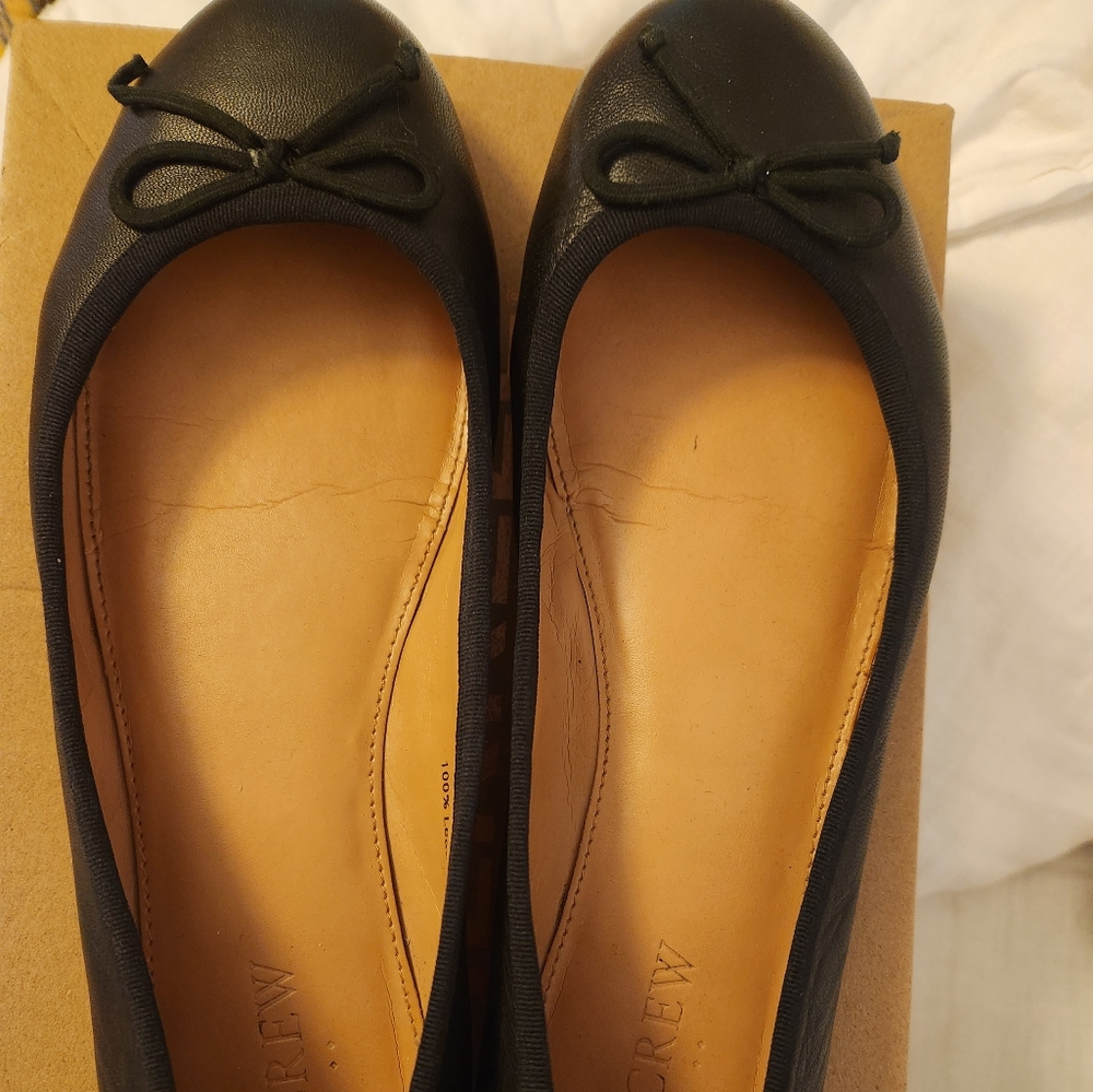 J Crew Black ballet flats size 8